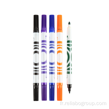 Stylo pinceau aquarelle multicolore à double pointe pour enfants